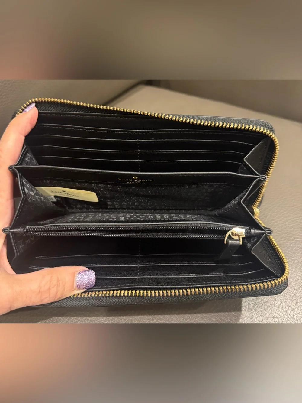 kate spade Black Leather Continental Wallet